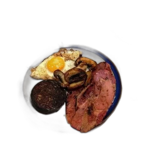 food, photorealistic, plate, breakfast transparent PNG cut-out