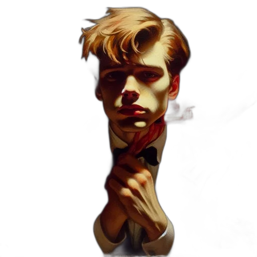 face, staff, concept art, photorealistic transparent PNG cut-out