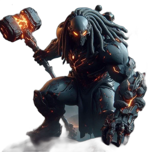 robot, weapon, staff, concept art transparent PNG cut-out