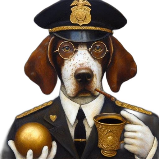 staff, animal, photorealistic, oil painting transparent PNG cut-out