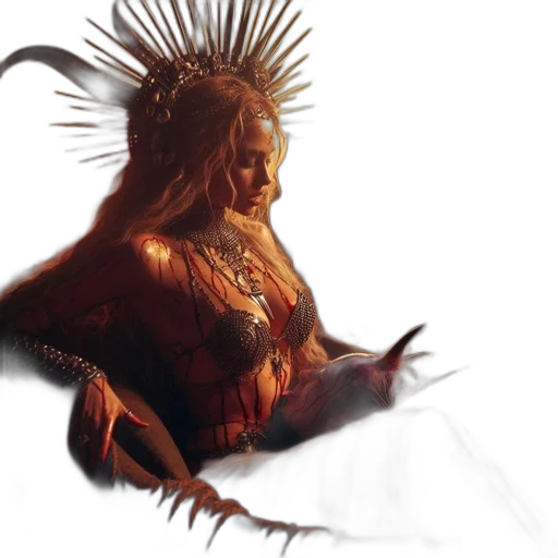 creature, hair, crown, concept art transparent PNG cut-out