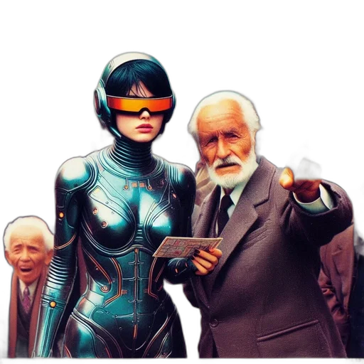 robot, comic book art, concept art, cyberpunk transparent PNG cut-out