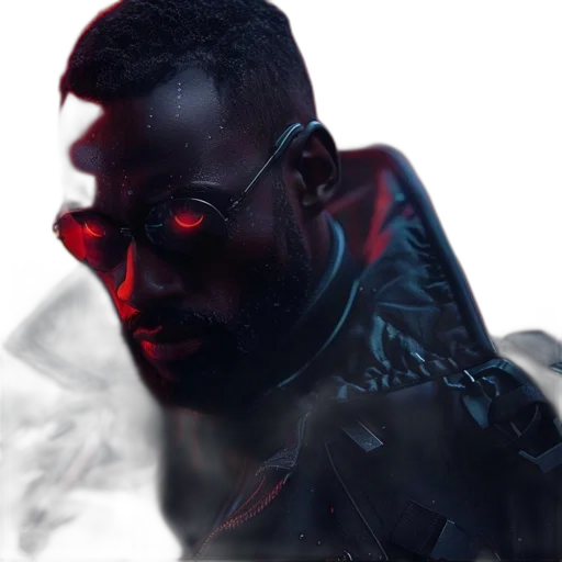 face, jacket, mask, cyberpunk transparent PNG cut-out