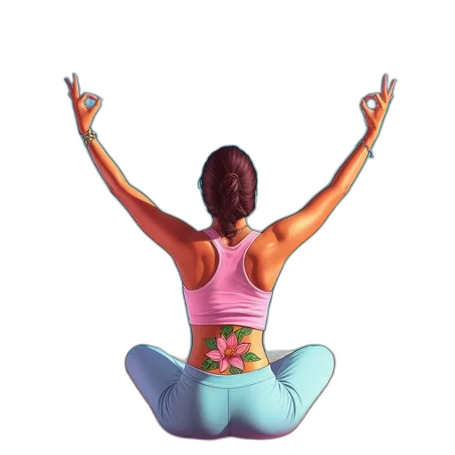 3d render, photorealistic, woman, yoga transparent PNG cut-out