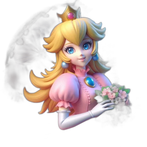 crown, dress, staff, 3d render transparent PNG cut-out