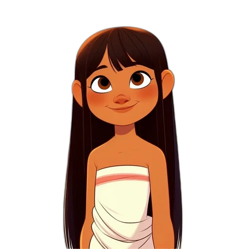 dress, hair, face, cartoon transparent PNG cut-out