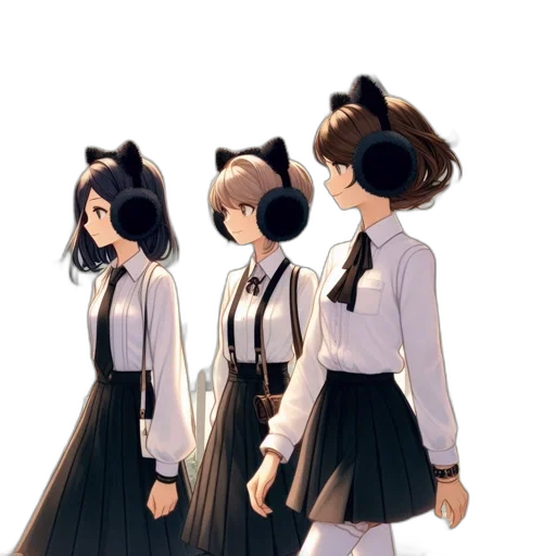 staff, dress, hair, mask transparent PNG cut-out