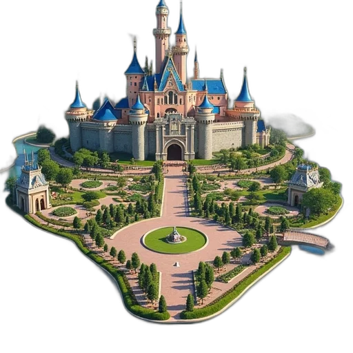 crown, building, 3d render, concept art transparent PNG cut-out