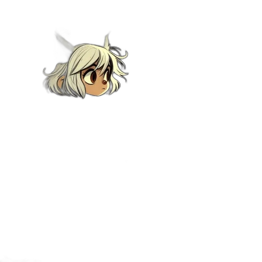 hair, staff, weapon, creature transparent PNG cut-out