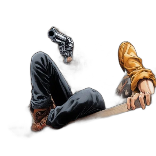 weapon, shoes, jacket, staff transparent PNG cut-out
