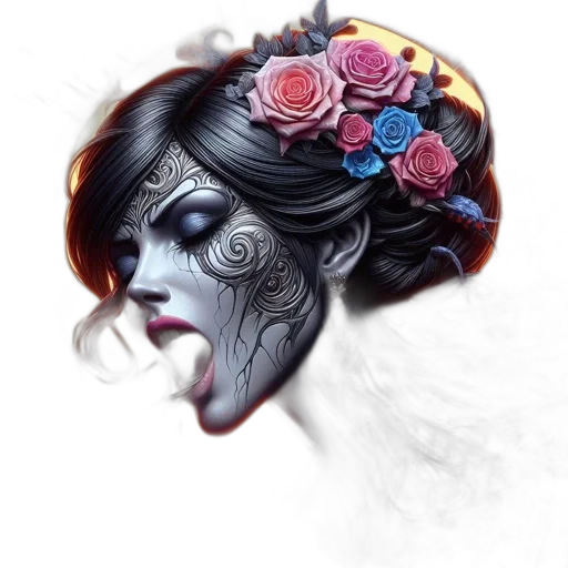 mask, face, crown, flower transparent PNG cut-out