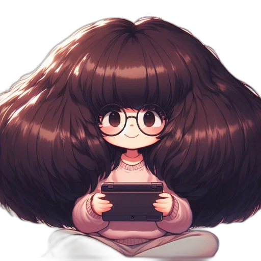 hair, creature, staff, face transparent PNG cut-out