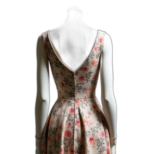 dress, photorealistic, 3d render, mannequin transparent PNG cut-out