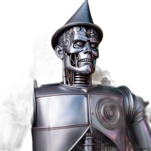 robot, staff, concept art, 3d render transparent PNG cut-out