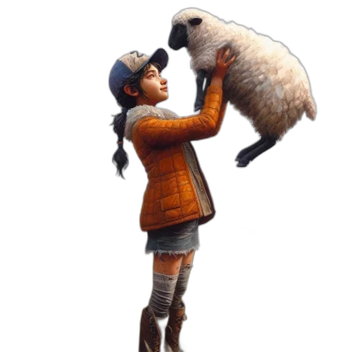 animal, staff, hat, weapon transparent PNG cut-out