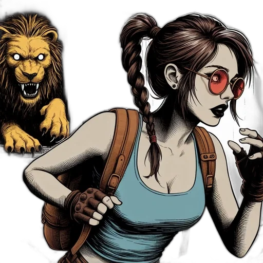 comic book art, concept art, cartoon, fantasy art transparent PNG cut-out
