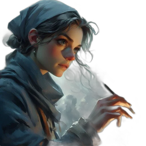 face, jacket, mask, fantasy art transparent PNG cut-out