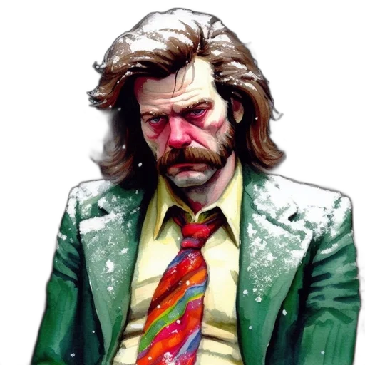 jacket, face, comic book art, concept art transparent PNG cut-out