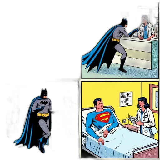 comic book art, concept art, cartoon, batman transparent PNG cut-out