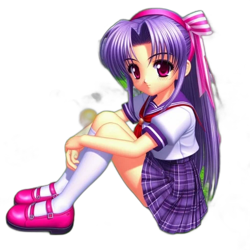 dress, anime, pixel art, vaporwave transparent PNG cut-out