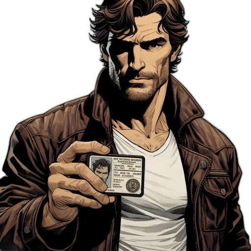 jacket, comic book art, concept art, earth tones transparent PNG cut-out