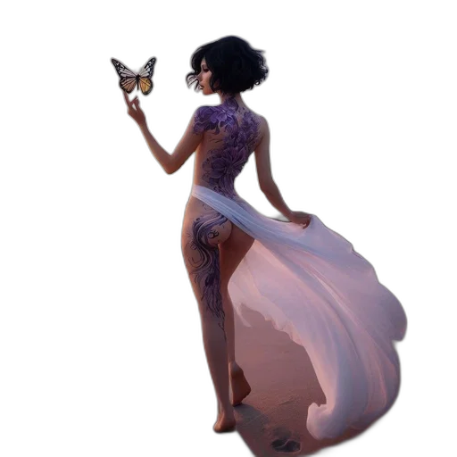 dress, staff, jewelry, crown transparent PNG cut-out