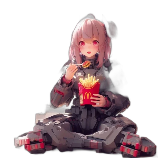 robot, food, creature, dragon transparent PNG cut-out