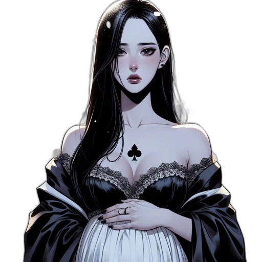 dress, jewelry, face, creature transparent PNG cut-out