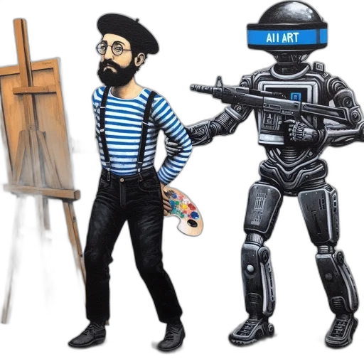 robot, concept art, pixel art, comic book art transparent PNG cut-out