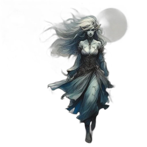 dress, creature, staff, mask transparent PNG cut-out