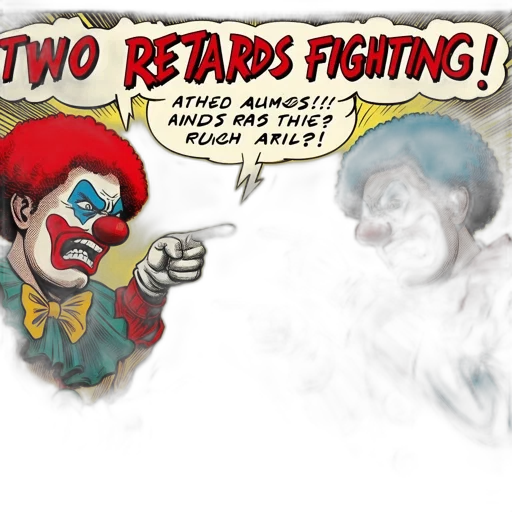 concept art, comic book art, two, clowns transparent PNG cut-out