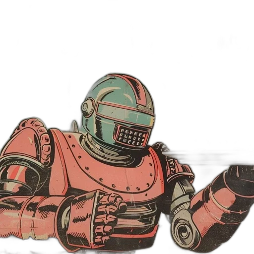 robot, mask, weapon, staff transparent PNG cut-out
