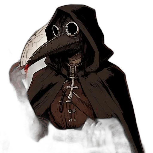 mask, staff, creature, jacket transparent PNG cut-out