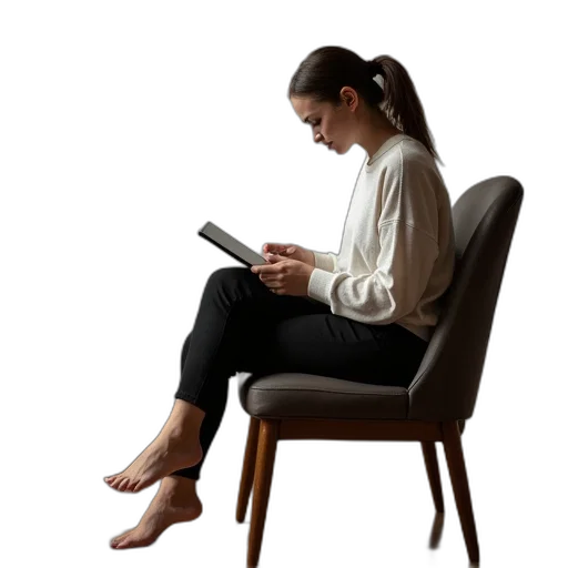 furniture, staff, woman, sitting transparent PNG cut-out