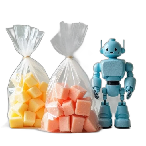 robot, food, 3d render, concept art transparent PNG cut-out