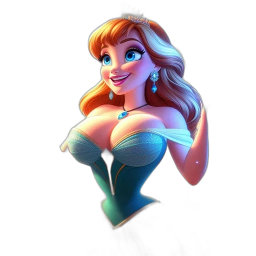 dress, crown, face, staff transparent PNG cut-out
