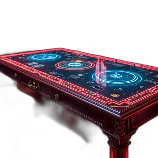 furniture, cyberpunk, concept art, neon lights transparent PNG cut-out