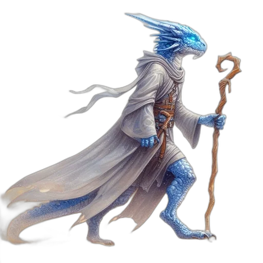 dragon, staff, sword, creature transparent PNG cut-out
