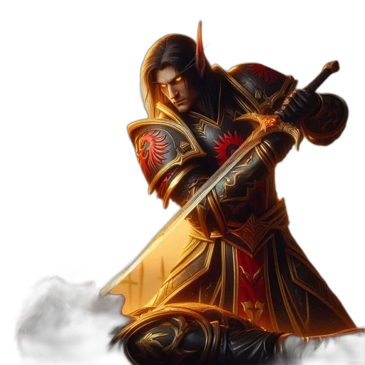 sword, staff, weapon, fantasy art transparent PNG cut-out
