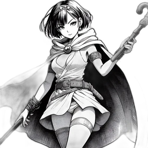 sword, staff, weapon, dress transparent PNG cut-out