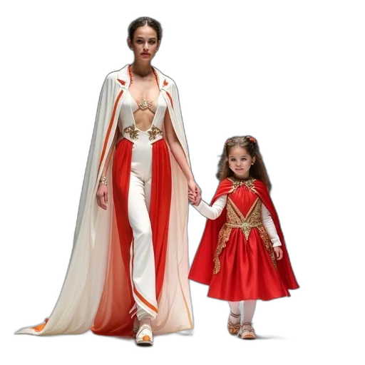 concept art, woman, child, walking transparent PNG cut-out
