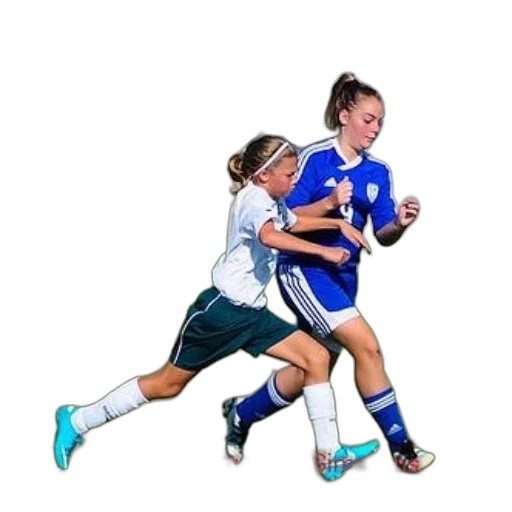 photorealistic, two, female, soccer transparent PNG cut-out
