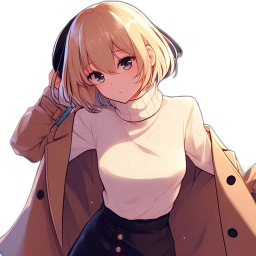 jacket, dress, staff, face transparent PNG cut-out