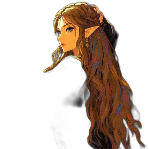 dragon, hair, face, staff transparent PNG cut-out