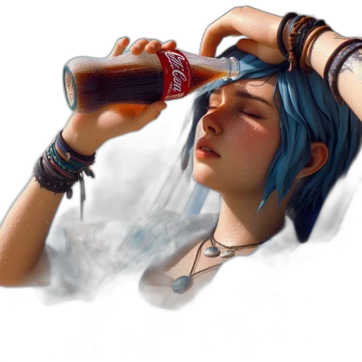 bottle, photorealistic, cyberpunk, concept art transparent PNG cut-out
