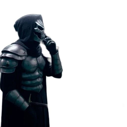 mask, sword, concept art, 3d render transparent PNG cut-out