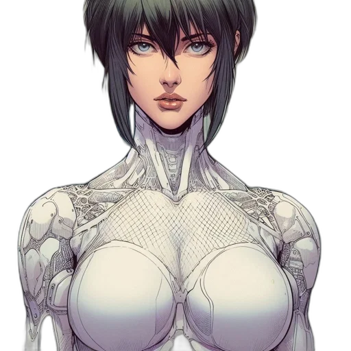 robot, dress, face, comic book art transparent PNG cut-out