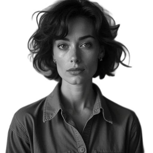 face, jacket, hair, staff transparent PNG cut-out