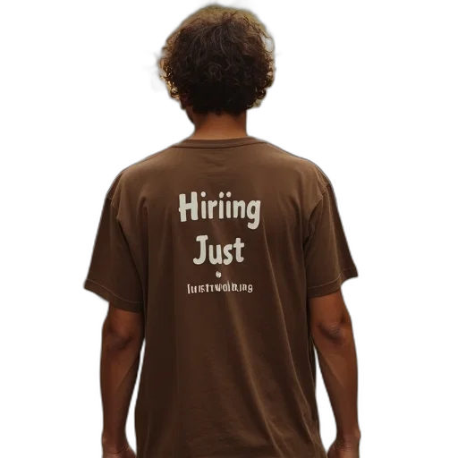 staff, brown, shirt, words transparent PNG cut-out