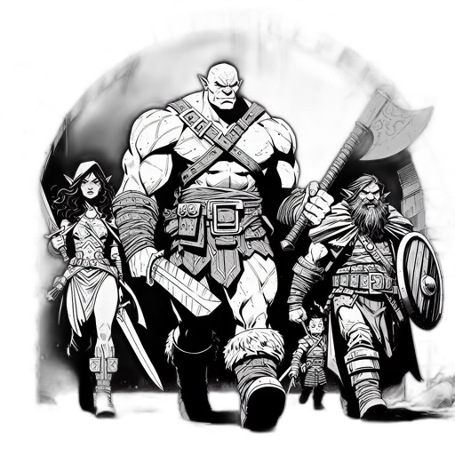 comic book art, concept art, fantasy art, pencil sketch transparent PNG cut-out